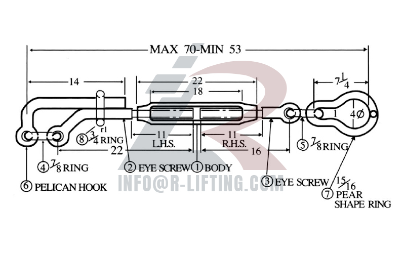 Deck Lashing Turnbuckle