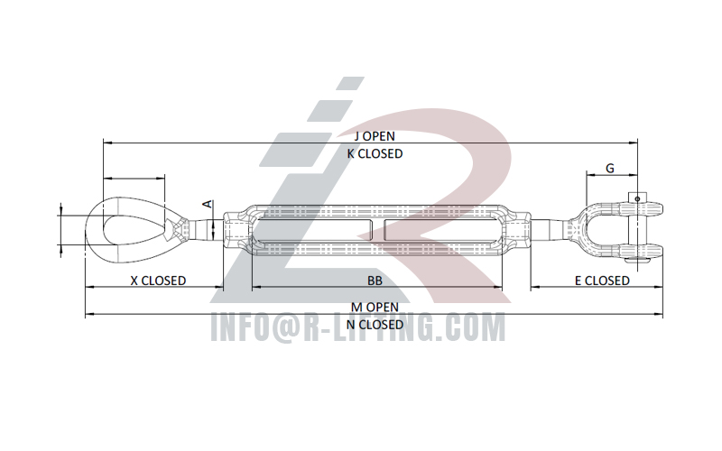 US Type Drop Forged Turnbuckle Jaw & Eye Type