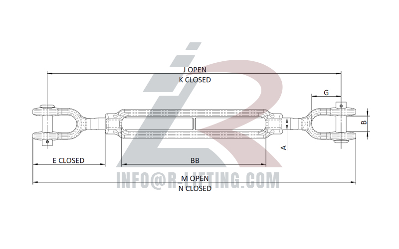 US Type Drop Forged Turnbuckle Jaw & Jaw Type