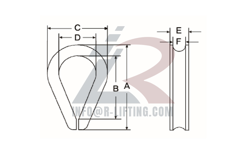 US Type Light Duty G-414 Wire Rope Thimble