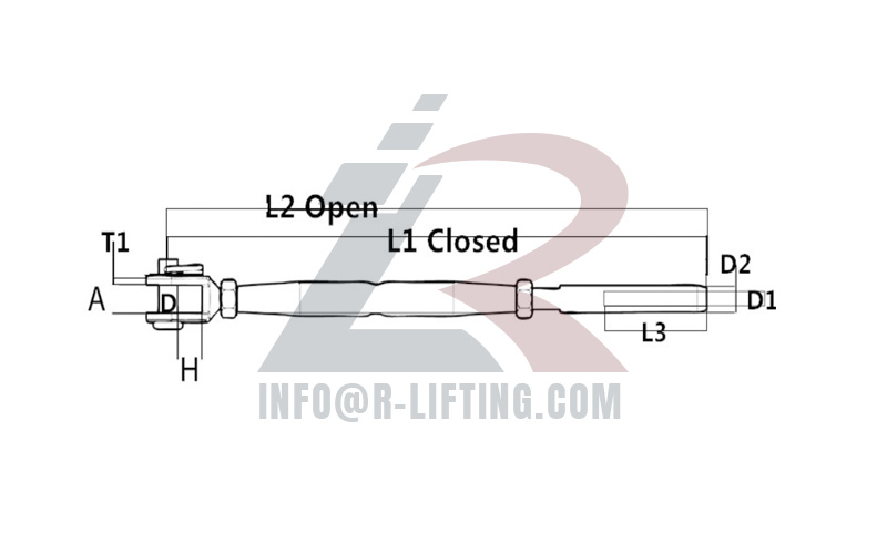 Stainless Steel Jaw Swage Stud European Type Turnbuckle