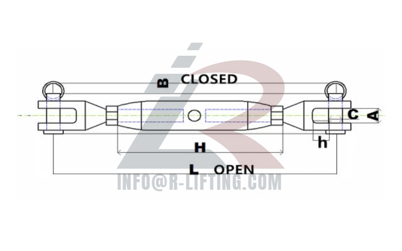 Stainless Steel JIS Type Close Body Turnbuckle Jaw Jaw Type