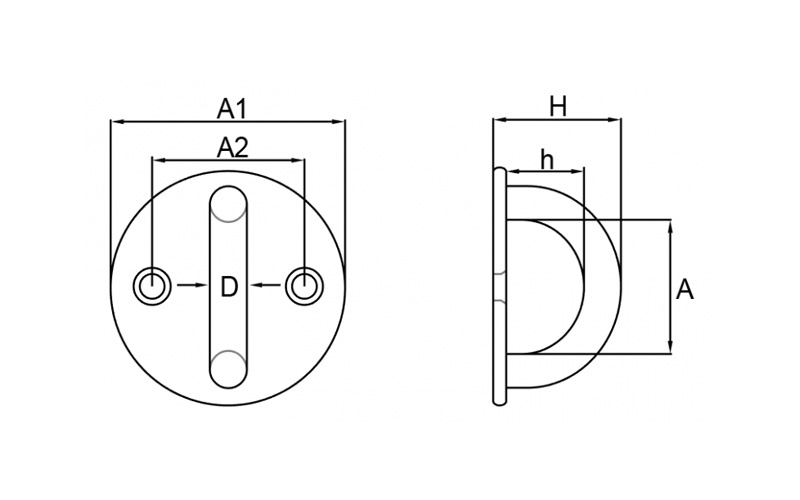 Stainless Steel Round Eye Plate, Round Pad Eyes