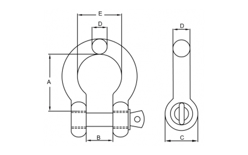 Stainless Steel Bow Shackle JIS Standard