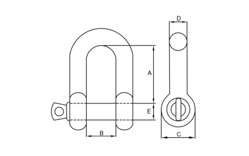 Stainless Steel Commercial Large D Shackle