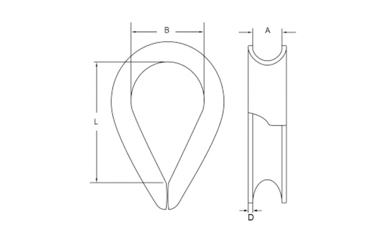 G414 Heavy Duty Stainless Steel Wire Rope Thimble