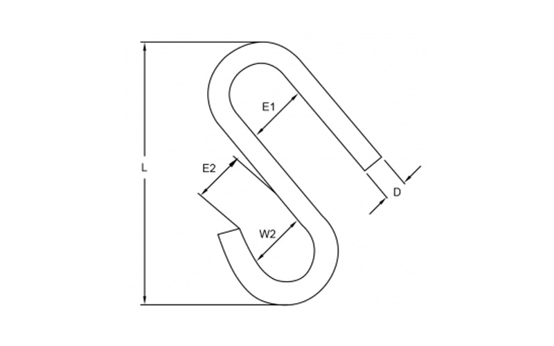 Stainless Steel Long Arm S Hooks