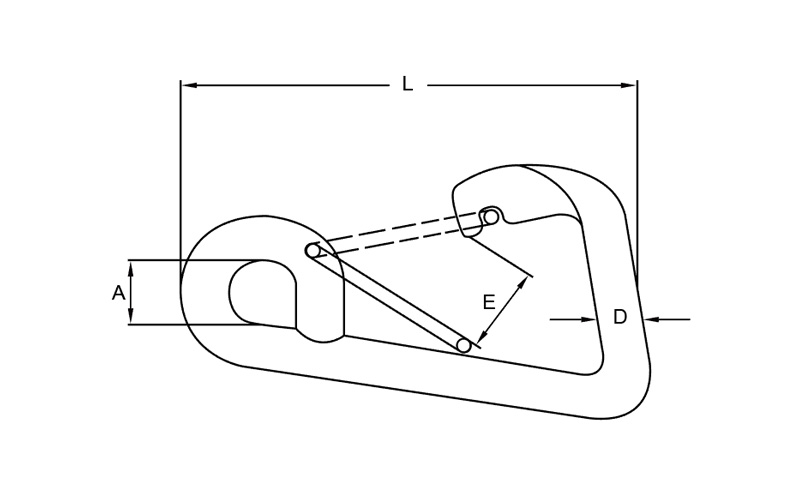 Stainless Steel Simple Spring Snap Hook S-243