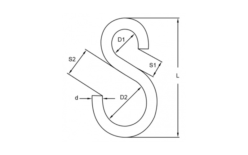 Stainless Steel Wide S Hook